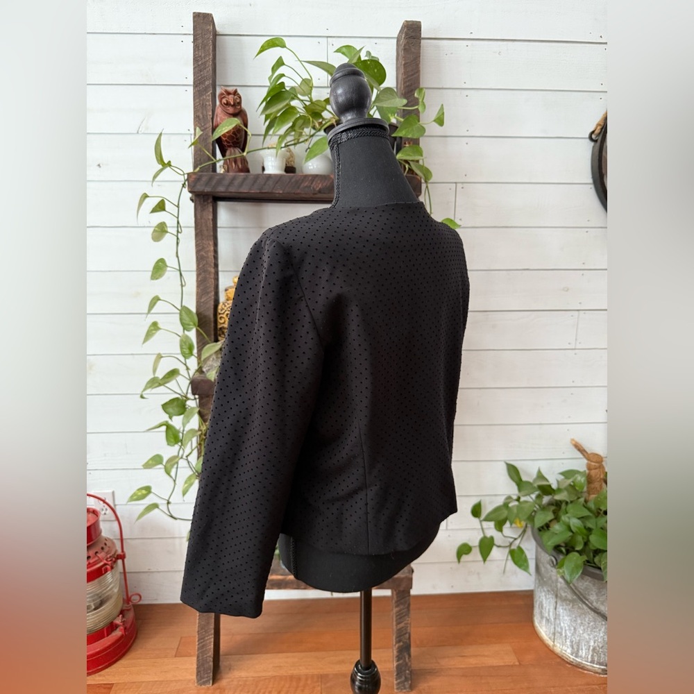 Chico's Black Button-Up Blazer Jacket with Gem Buttons - Picture 15 of 17
